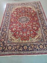 Large Vintage Persian Isfahan Hand Woven Wool Rug / Carpet