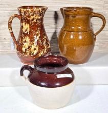 3 Pcs. Antique Stoneware