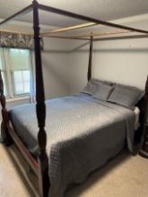 NICE Kincaid Ornate Canopy Bed with Linens and Mattrress (Local Pick Up Only)