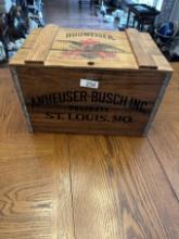 Anheuser-Busch Inc Budweiser Wooden Lidded Crate