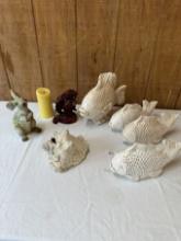 Box Lot/Fish Décor, Conch Shell, ETC