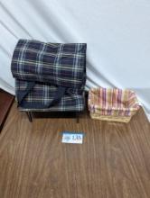 Plaid Bag, Woven Basket w/ Striped Pattern