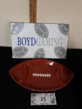Football Chip and Dip Plate, Glass