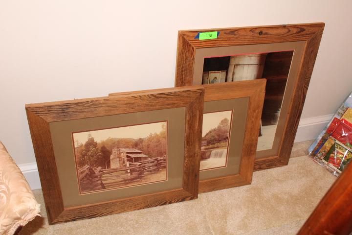 3 Wood Framed Photos