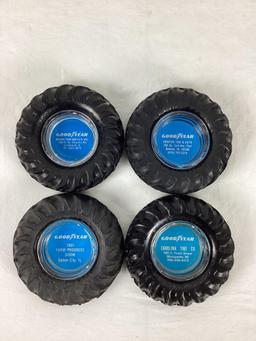 Four Goodyear Tractor Tire Ashtrays