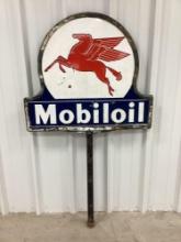 Mobiloil Keyhole Porcelain Sign w/ Pegasus