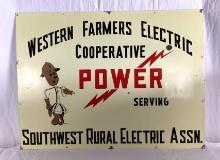 Western Farmers Electric Porcelain Sign Oklahoma