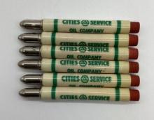 6 NOS Cities Service Bullet Pencils