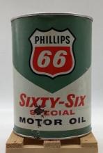 Phillips 66 Green/ Red Metal Quart Can Bartlesville, OK