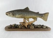 Showcase Carvers Carved Wood Montana Brown Trout