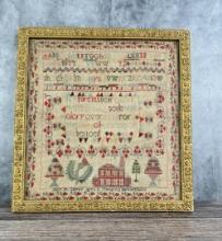 Antique Scottish Harbour School Sampler