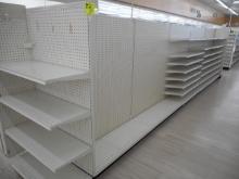 23 FT 2-SIDED WHITE SHELVING WITH 1 END CAP (PRICED PER FOOT) 60 INCHES TAL