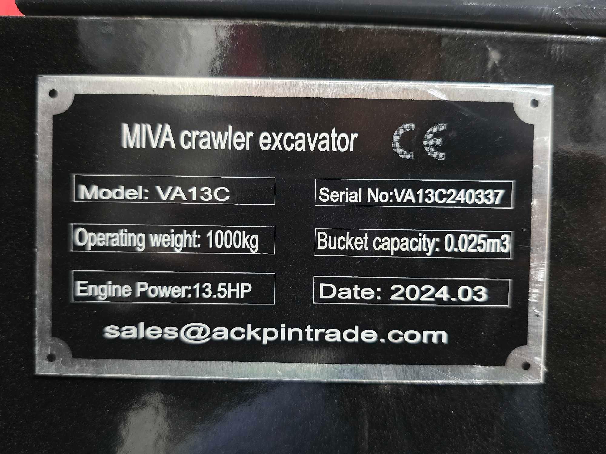 NEW/UNUSED 2024 Miva VA13C Mini Excavator