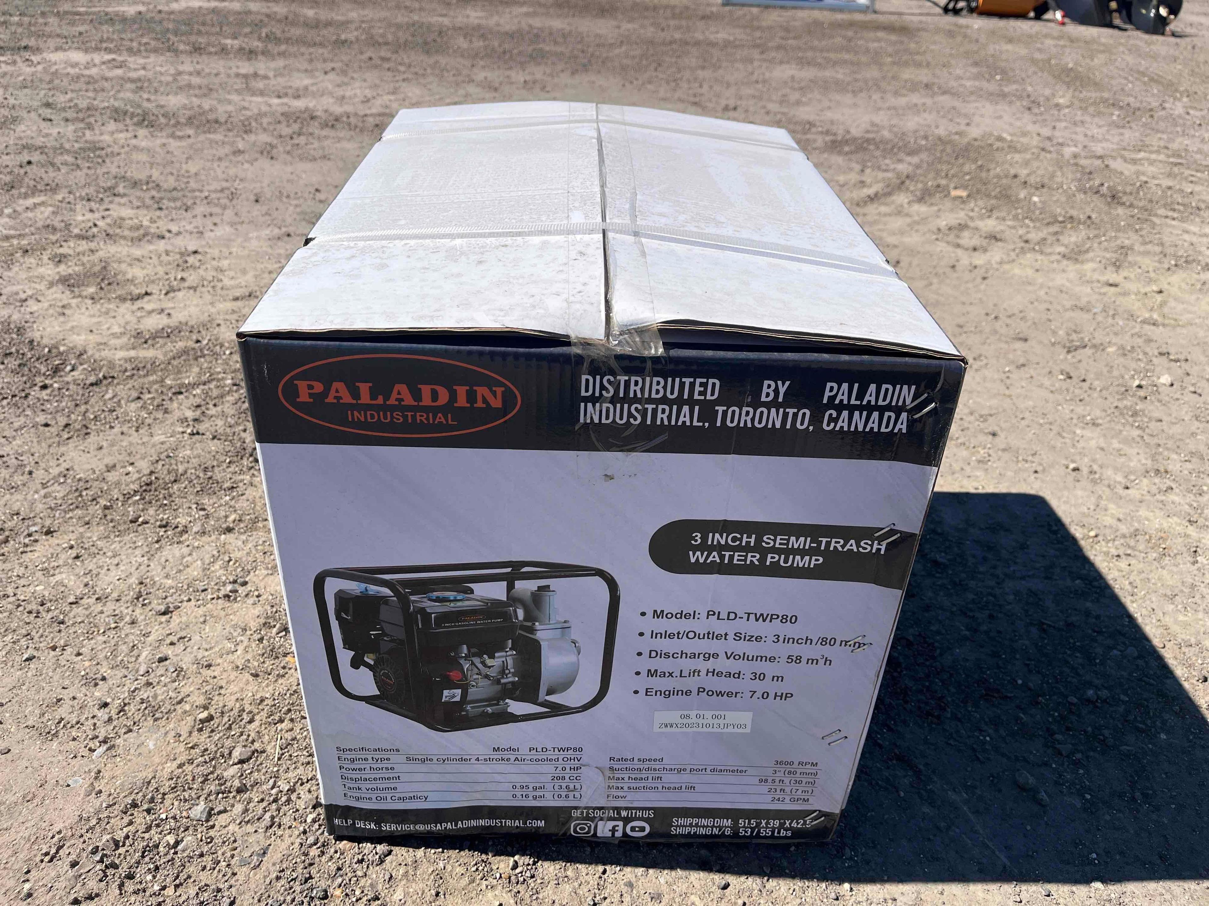 NEW/UNUSED Paladin 3 Inch Gasoline Water Pump