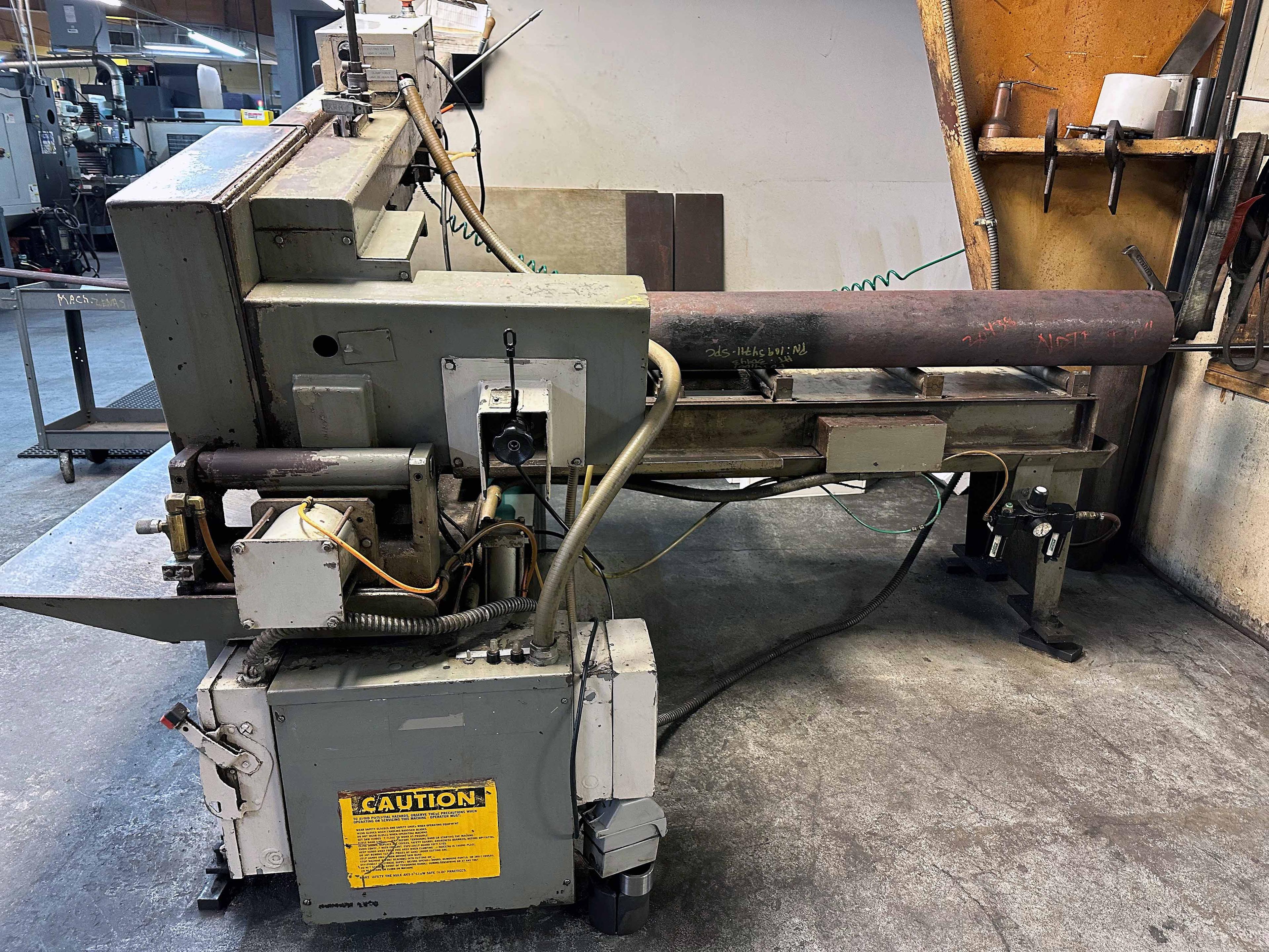 AUTOMATIC HORIZONTAL BAND SAW, HEM MDL. H90A, 12.5” x 12.5” cap., 3 HP, aut