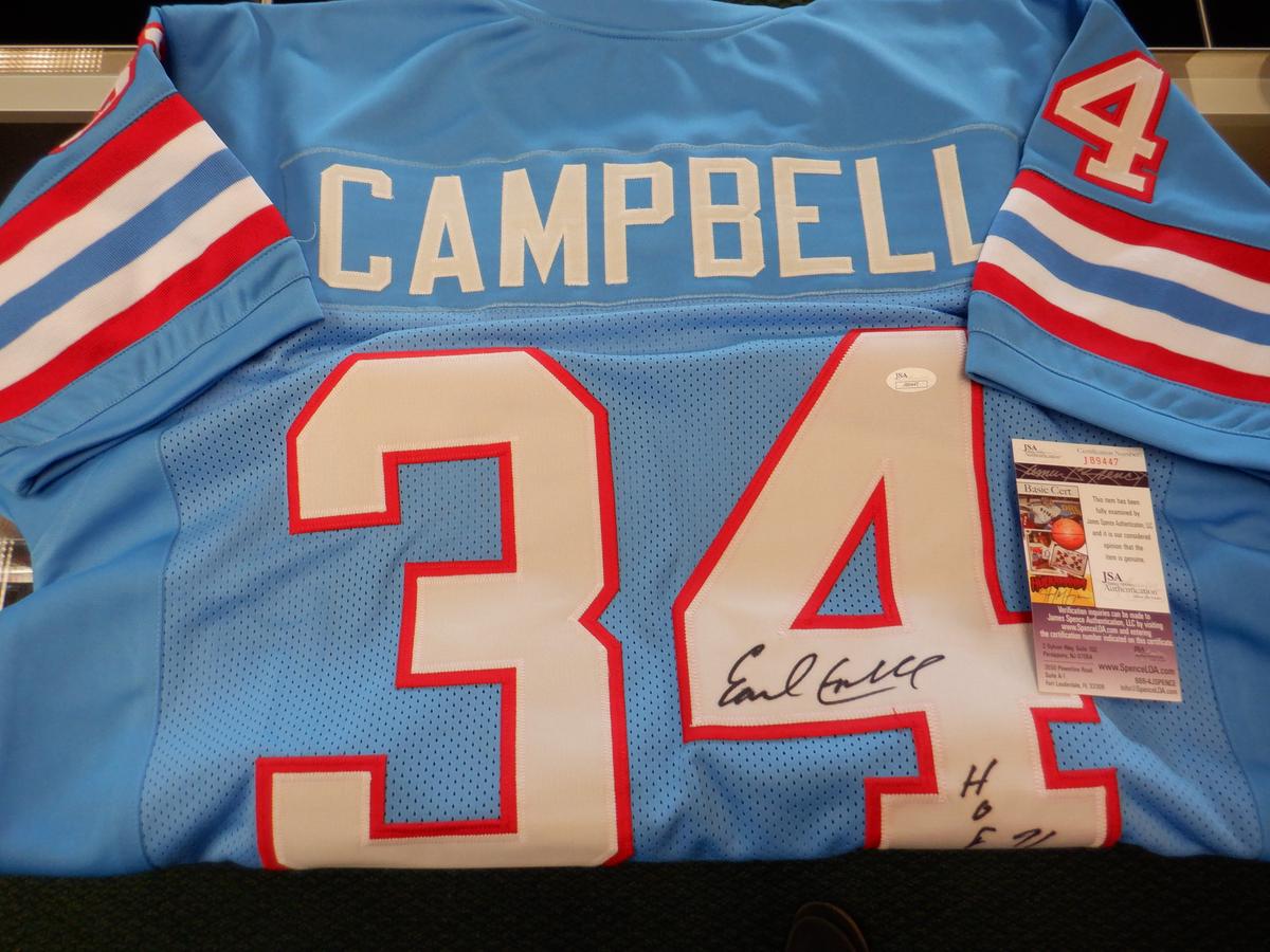 EARL CAMPBELL SIGNED AUTO JERSEY. JSA