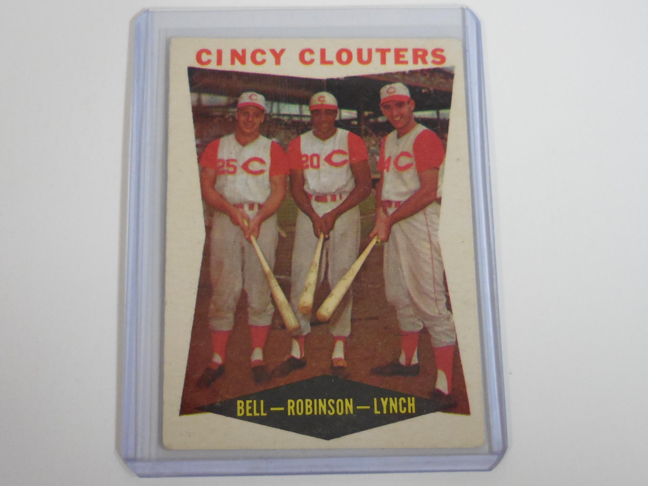 1960 TOPPS BASEBALL #352 CINCY CLOUTERS GUS BELL FRANK ROBINSON JERRY LYNCH