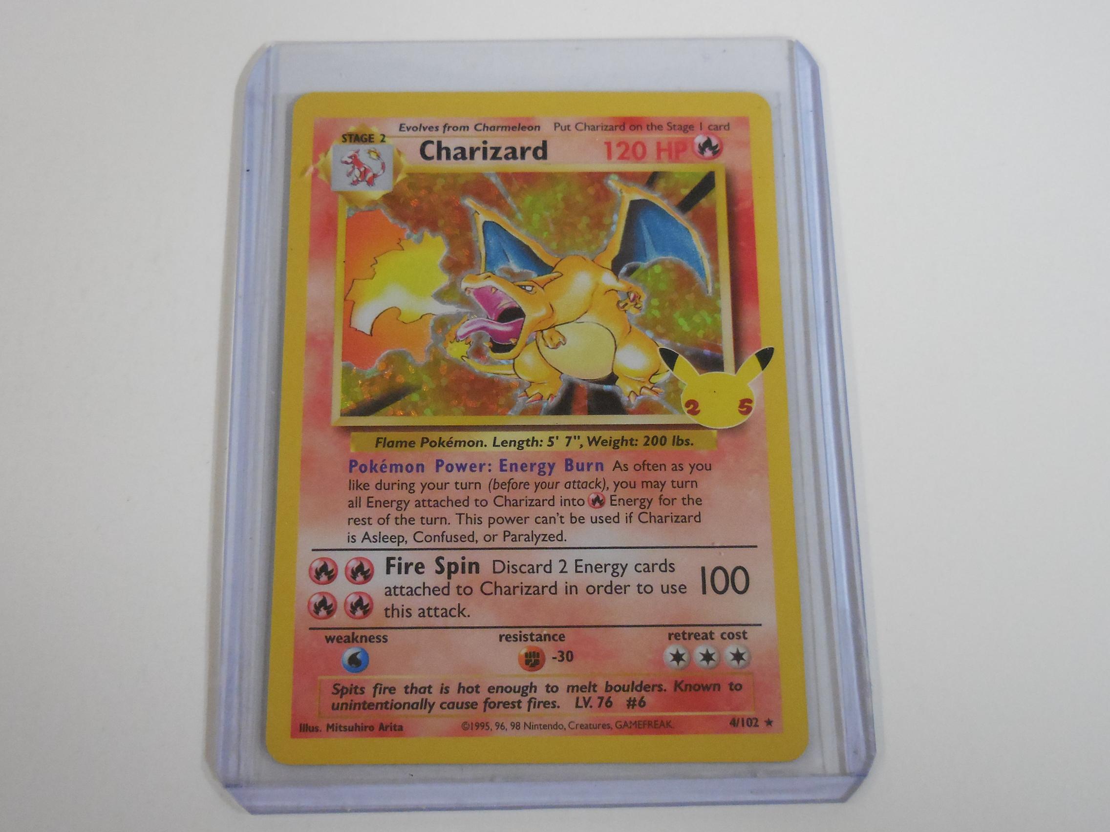 SUPER RARE 2021 POKEMON CLASSIC CHARIZARD HOLO 4/102 1999 WOTC REISSUE