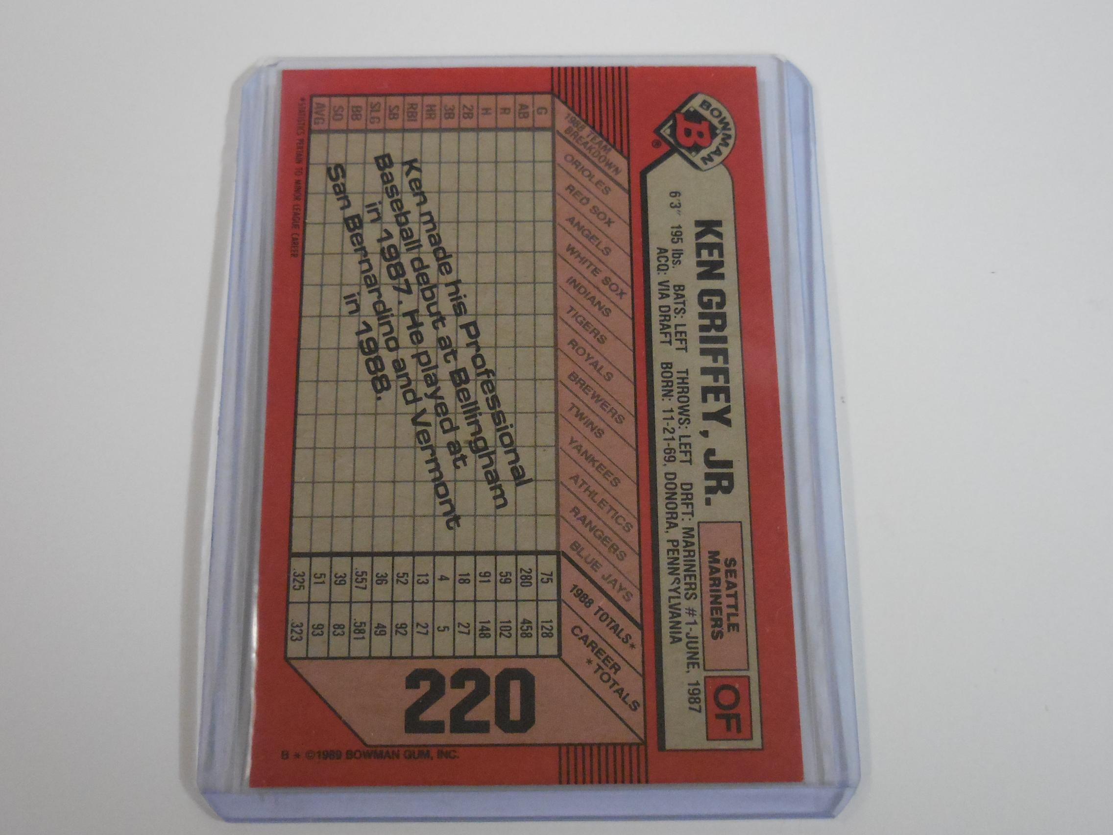 1989 BOWMAN BASEBALL #220 KEN GRIFFEY JR ROOKIE CARD MARINERS RC