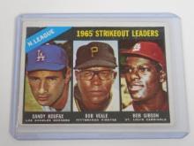 1966 TOPPS NATIONAL LEAGUE STRIKEOUT LEADERS SANDY KOUFAX BOB VEALE BOB GIBSON