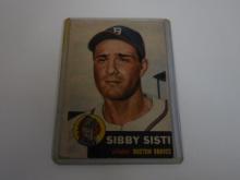 1953 TOPPS BASEBALL #124 SIBBY SISTI BOSTON BRAVES VINTAGE