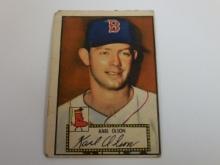 1952 TOPPS BASEBALL #72 KARL OLSON RED BACK ROOKIE CARD RED SOX VINTAGE
