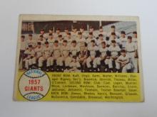 1958 TOPPS BASEBALL #19 NEW YORK GIANTS TEAM CARD LAST CARD AS NYG BEFORE SF