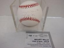 MAURY WILLS SIGNED AUTO BASEBALL