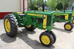 1957 John Deere 420T Tractor, NF, 14.9-28 Near New Tires on Power Adj Steel