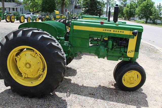 1957 John Deere 420T Tractor, NF, 14.9-28 Near New Tires on Power Adj Steel