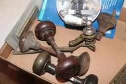 Antique door knobs, metal and glass