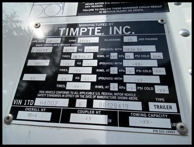 ***2011 Timpte American Ag Series 40'x96"x66" Sides Hopper Trailer, 11R24.5 on Steel, Spring Ride,
