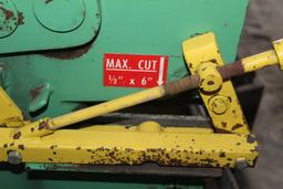 UNI HYDRO UNI II 6" FLAT BAR SHEAR, PUNCH STATION, ANGLE SHEAR, SINGLE PHASE, 220 VOLT, PUNCH DIES