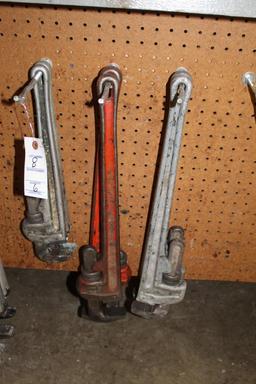 (6) Rigid Pipe Wrenches, Aluminum, 18"-24"