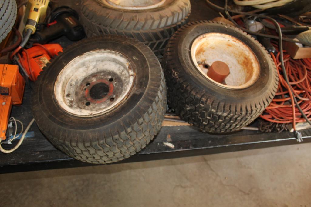 6 LAWN AND GARDEN TRACTOR TIRES AND RIMS