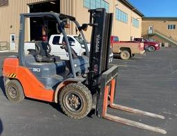 2008 Diesel Toyota Forklift, 2244 Hrs Showing at the time of listing, 6,000 Lb Machine