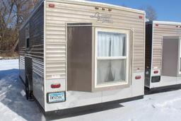 *** 2019 8' X 17'V AMERICAN SURPLUS ICE CASTLE FISH HOUSE, GS TRAILERS SINGLE AXLE CRANK DOWN FRAME,