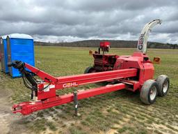 Gehl 1085 Pull Type Forage Harvester with TR3038 2X30 Corn Head, HA1210 7’ Hay Pickup