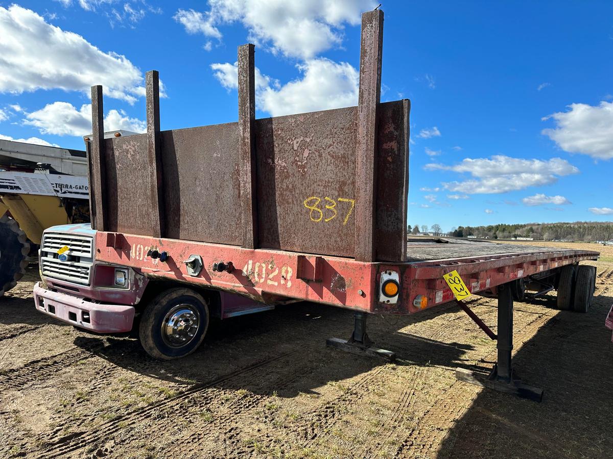 1989 Dorsey 96” X 45’ Flatbed Trailer Adjustable Tandem Axles