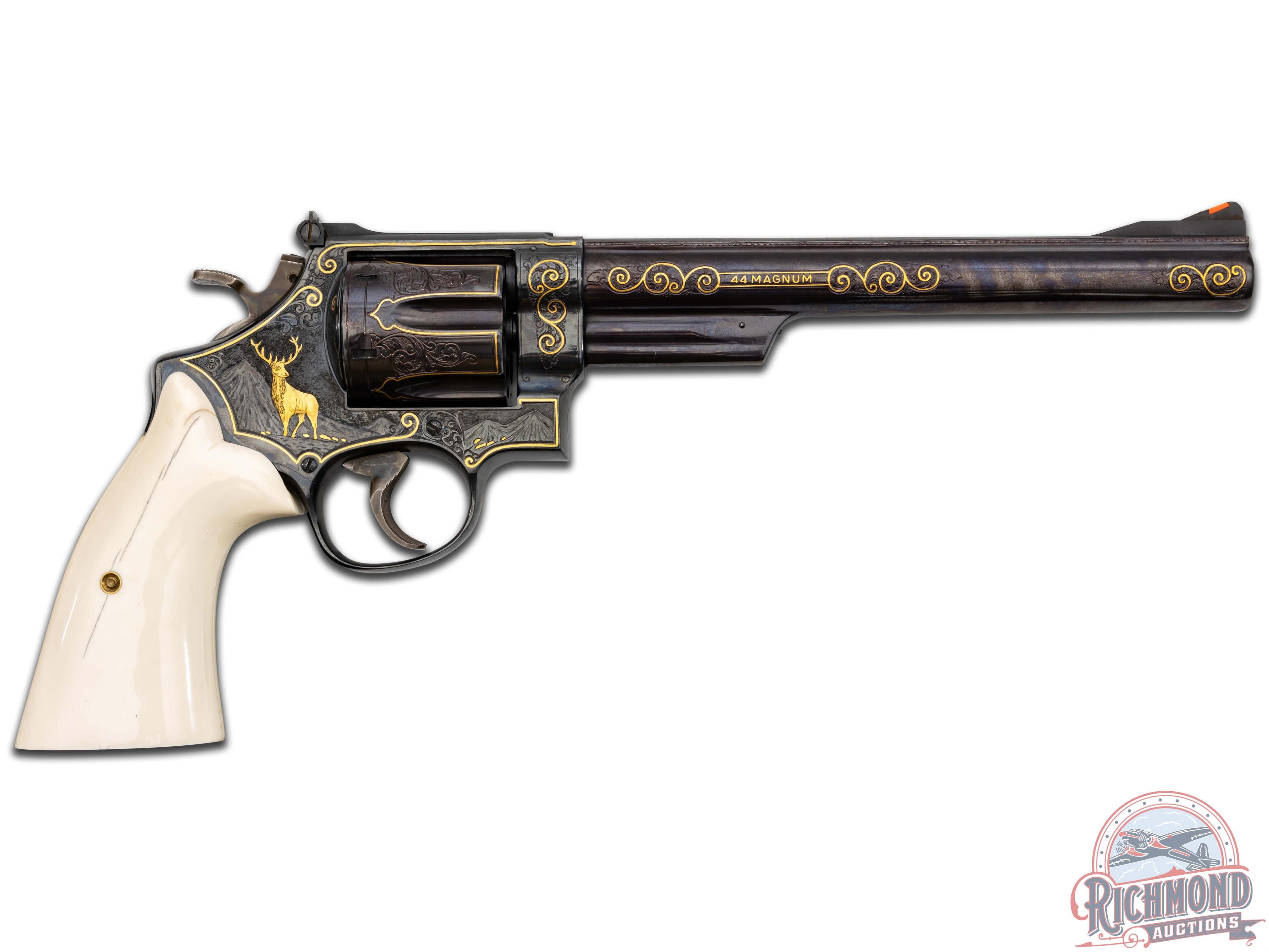 Exquisitely Engraved & Gold Inlay Smith & Wesson 29-2 .44 Mag Double Action Revolver