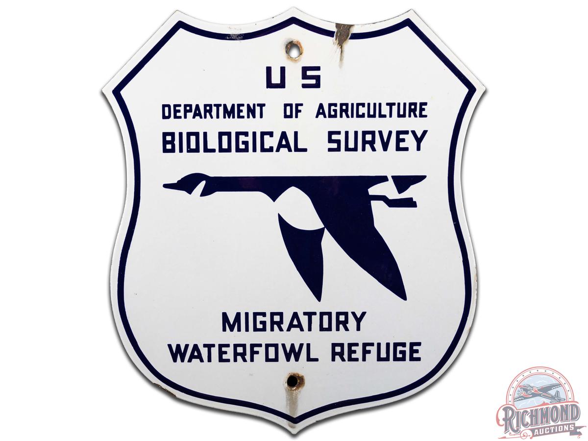 U.S. Department Of Agriculture Migratory Waterfowl Refuge Porcelain Sign