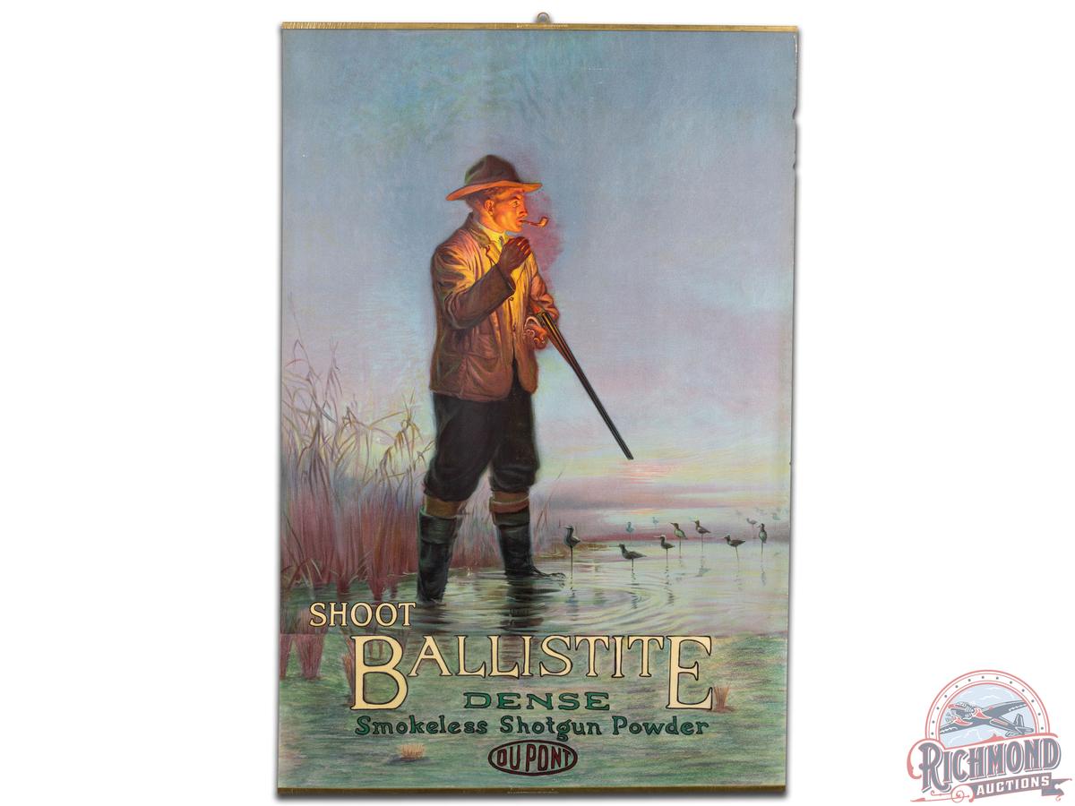 Rare DuPont Shoot Ballistite Smokeless Shotgun Powder Poster Sign
