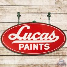Lucas Paints 5' DS Tin Advertising Sign w/ Ring & Hangers