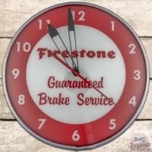 Firestone Brake Service 15" PAM Lighted Advertising Clock