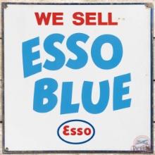 We Sell Esso Blue DS Porcelain Flange Sign w/ Logo