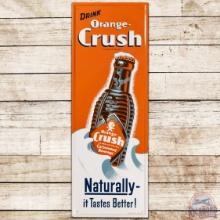 Drink Orange Crush Vertical Embossed SS Tin Sign w/ Bottle & Crush Logo