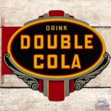 1940s NOS Drink Double Cola Die Cut DS Tin Flange Sign