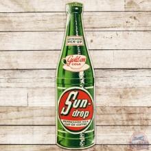 Sundrop Golden Cola Die Cut Embossed Convex SS Tin Bottle Sign