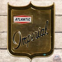 Atlantic Imperial Emb. SS Tin Gas Pump Plate Sign