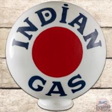 Havoline Indian Gas OPE Milk Glass Gas Pump Globe Body w/ Bullseye